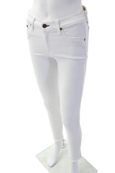 Rag & Bone Jean Women's Mid-rise Button Closure Skinny Denim Pants White Size 28