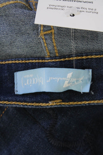7 For All Mankind Women's Midrise Straight Leg Dark Wash Denim Pants Size 28