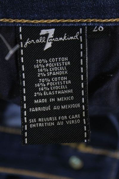 7 For All Mankind Women's Midrise Straight Leg Dark Wash Denim Pants Size 28