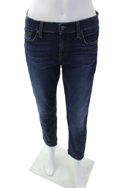 7 For All Mankind Women's Dark Wash Five Pocket Straight Leg Denim Pants Size 28