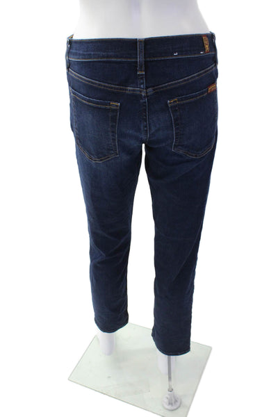 7 For All Mankind Women's Dark Wash Five Pocket Straight Leg Denim Pants Size 28