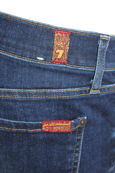 7 For All Mankind Women's Dark Wash Five Pocket Straight Leg Denim Pants Size 28