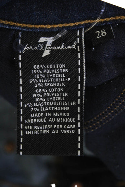 7 For All Mankind Women's Dark Wash Five Pocket Straight Leg Denim Pants Size 28