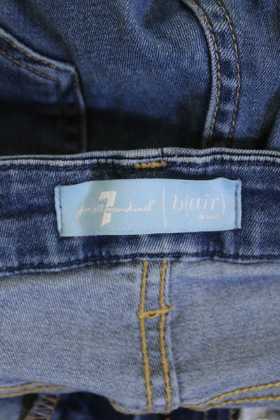 7 For All Mankind Women's Distress Medium Wash Skinny Denim Pants Size 26