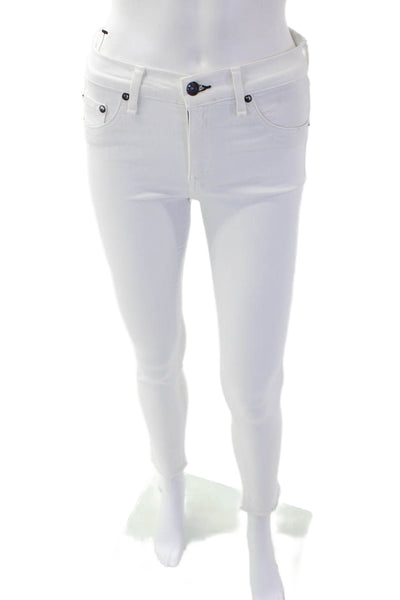 Rag & Bone Women's Midrise Pockets Skinny Jean Pants White Size 28
