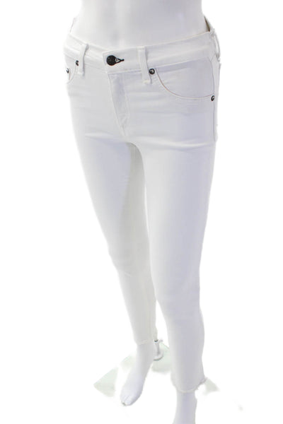 Rag & Bone Women's Midrise Pockets Skinny Jean Pants White Size 28