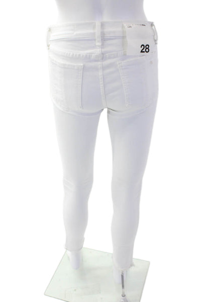 Rag & Bone Women's Midrise Pockets Skinny Jean Pants White Size 28