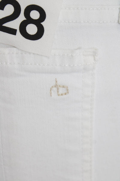 Rag & Bone Women's Midrise Pockets Skinny Jean Pants White Size 28