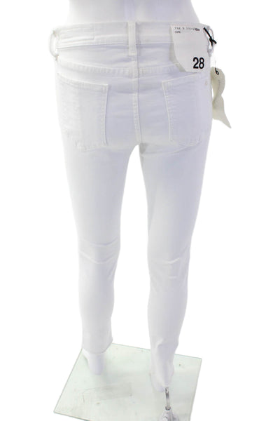 Rag & Bone Women's Midrise Button Closure Skinny Jean Pants White Size 28