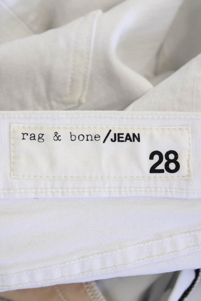 Rag & Bone Women's Midrise Button Closure Skinny Jean Pants White Size 28