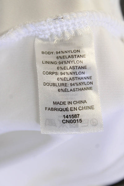 Tahari Women's Round Neck Sleeveless Basic T-Shirt White Size L