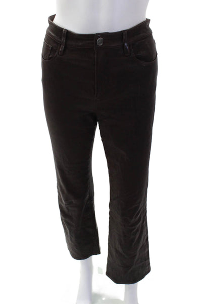 Frame Womens Cotton Zip Button Mini Boot Cut Pants Brown Size EUR 29