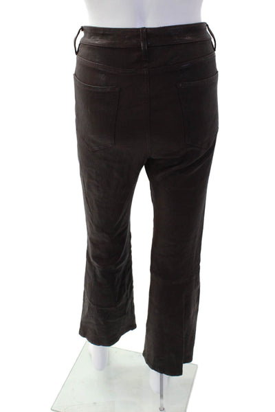 Frame Womens Cotton Zip Button Mini Boot Cut Pants Brown Size EUR 29