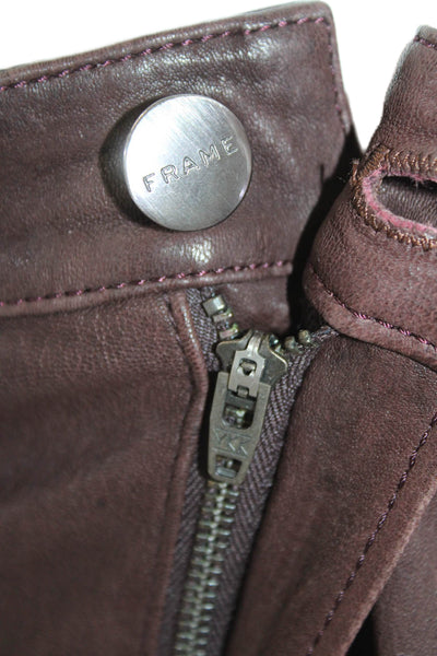 Frame Womens Cotton Zip Button Mini Boot Cut Pants Brown Size EUR 29