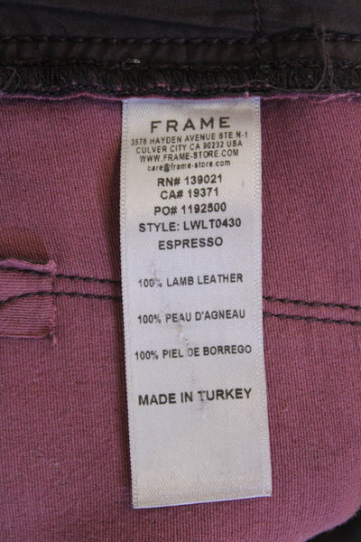 Frame Womens Cotton Zip Button Mini Boot Cut Pants Brown Size EUR 29
