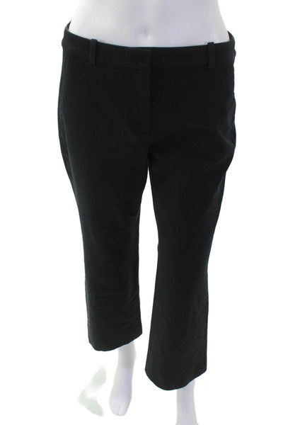 J Crew Womens Cotton Zip Straight Leg Dress Pants Black Size 04