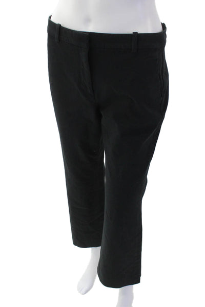 J Crew Womens Cotton Zip Straight Leg Dress Pants Black Size 04