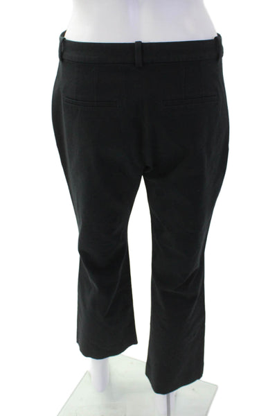 J Crew Womens Cotton Zip Straight Leg Dress Pants Black Size 04
