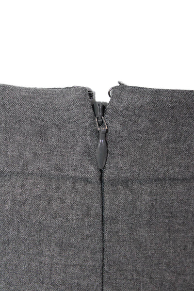Ann Taylor Womens Wool Textured Pleated Pencil Skirt Gray Size 04