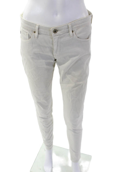 AG Adriano Goldschmied Womens Cotton The Absolute Leggings Jeans Beige Size 27