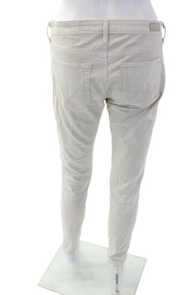 AG Adriano Goldschmied Womens Cotton The Absolute Leggings Jeans Beige Size 27