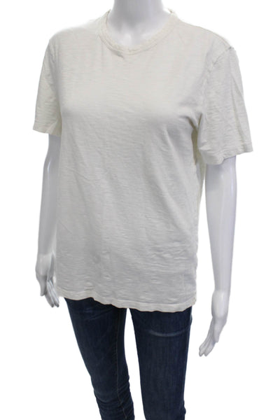 Theory Women's Short Sleeves Round Neck Basic T-Shirt White Size XS