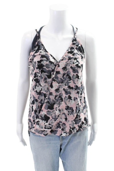 Bailey 44 Womens Floral Print V Neck Tank Top Pink Grey Size Small