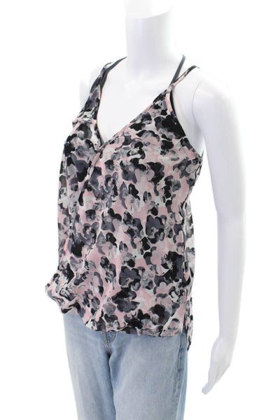 Bailey 44 Womens Floral Print V Neck Tank Top Pink Grey Size Small