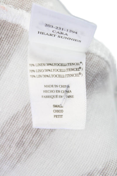 Rails Womens Heart Sunnies V Neck Cara Shirt White Cotton Size Small