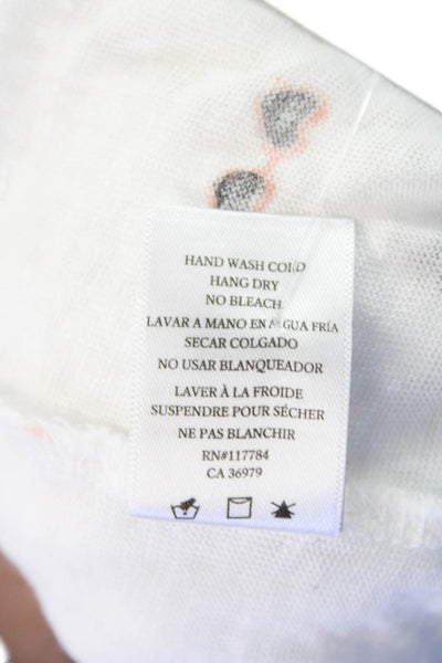 Rails Womens Heart Sunnies V Neck Cara Shirt White Cotton Size Small