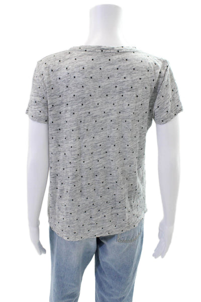 Rails Womens Stars Print V Neck Cara Tee Shirt Grey Black Size Extra Small
