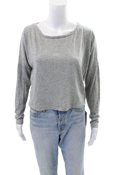 Frame Womens Le High Rise Garcon Tee Shirt Heather Grey Cotton Size Small