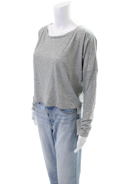Frame Womens Le High Rise Garcon Tee Shirt Heather Grey Cotton Size Small