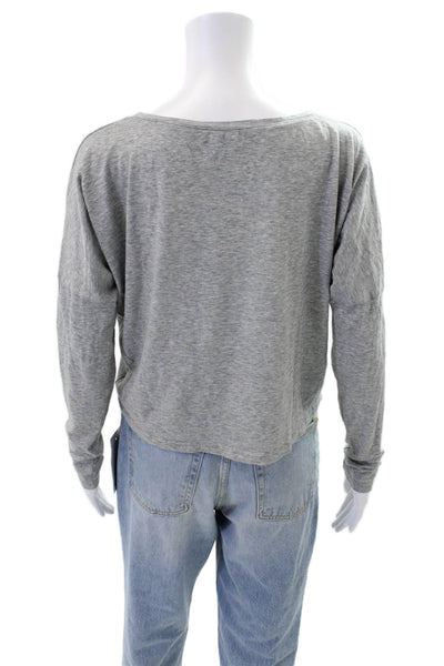 Frame Womens Le High Rise Garcon Tee Shirt Heather Grey Cotton Size Small