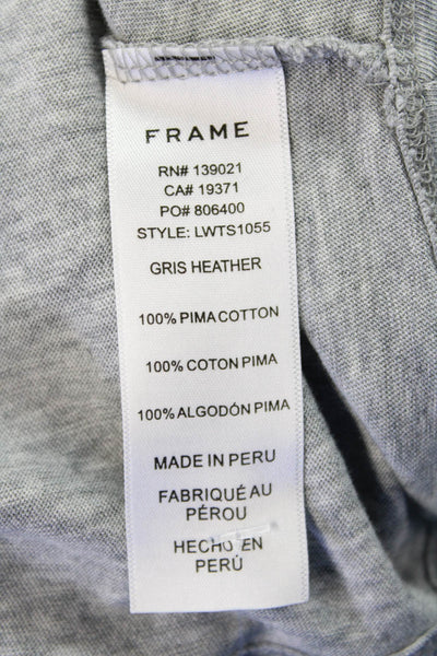 Frame Womens Le High Rise Garcon Tee Shirt Heather Grey Cotton Size Small