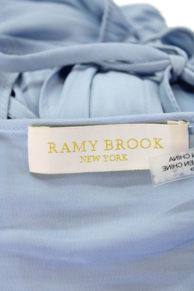 Ramy Brook Womens Key Hole Neck A Line Tiered Dress Blue Size Small