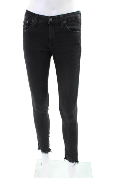 AG Adriano Goldschmied Womens The Legging Ankle SuperSkinny Jeans Black Size 26