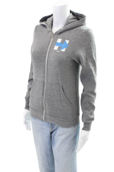 American Apparel Womens Cotton Long Sleeve Full Zip Hoodie Gray Size XS