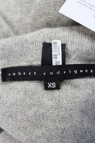 Robert Rodriguez Womens Cashmere Turtleneck Short Sleeve Sweater Gray Size XS