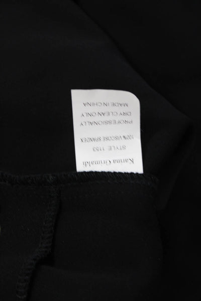 Karina Grimaldi Womens Long Sleeve Grommet Strappy Crepe Top Black Size Medium
