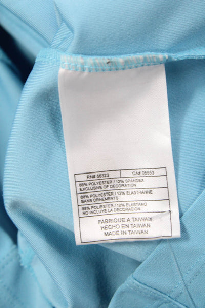 Nike Womens Front Zip Long Sleeve Mock Neck Knit Jacket Blue Size Medium