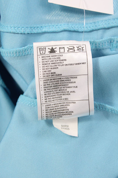 Nike Womens Front Zip Long Sleeve Mock Neck Knit Jacket Blue Size Medium