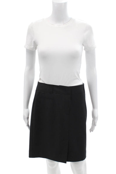 BCBGMAXAZRIA Womens Zipper Fly Knee Length Pencil Skirt Blakc Size 6