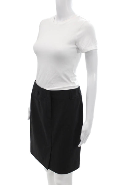 BCBGMAXAZRIA Womens Zipper Fly Knee Length Pencil Skirt Blakc Size 6