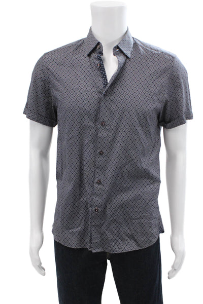 Ted Baker Mens Cotton Short Sleeve Button Down Shirt Navy Size 03