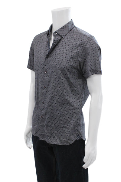 Ted Baker Mens Cotton Short Sleeve Button Down Shirt Navy Size 03