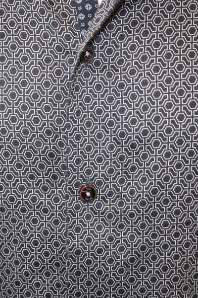 Ted Baker Mens Cotton Short Sleeve Button Down Shirt Navy Size 03