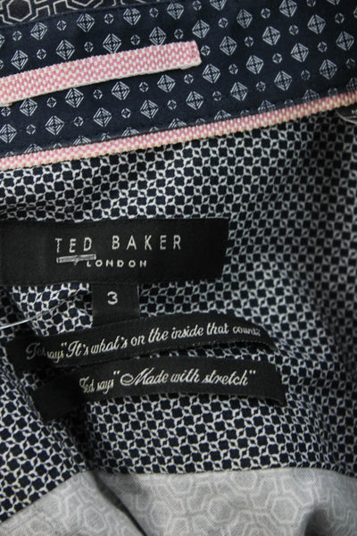 Ted Baker Mens Cotton Short Sleeve Button Down Shirt Navy Size 03