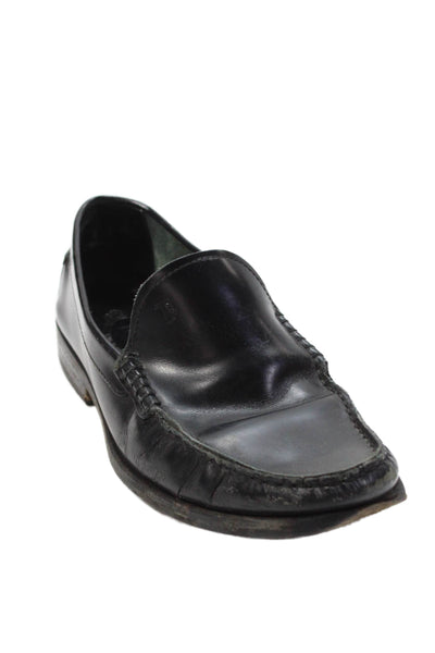 Tods Mens Textured Lined Slip On Rounded Toe Dress Shoes Black Size 6