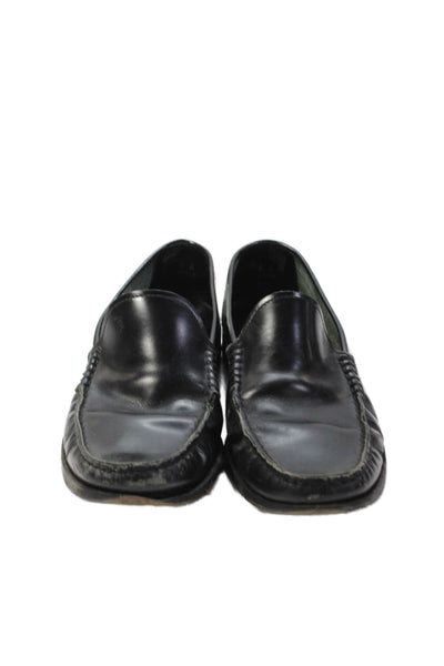 Tods Mens Textured Lined Slip On Rounded Toe Dress Shoes Black Size 6